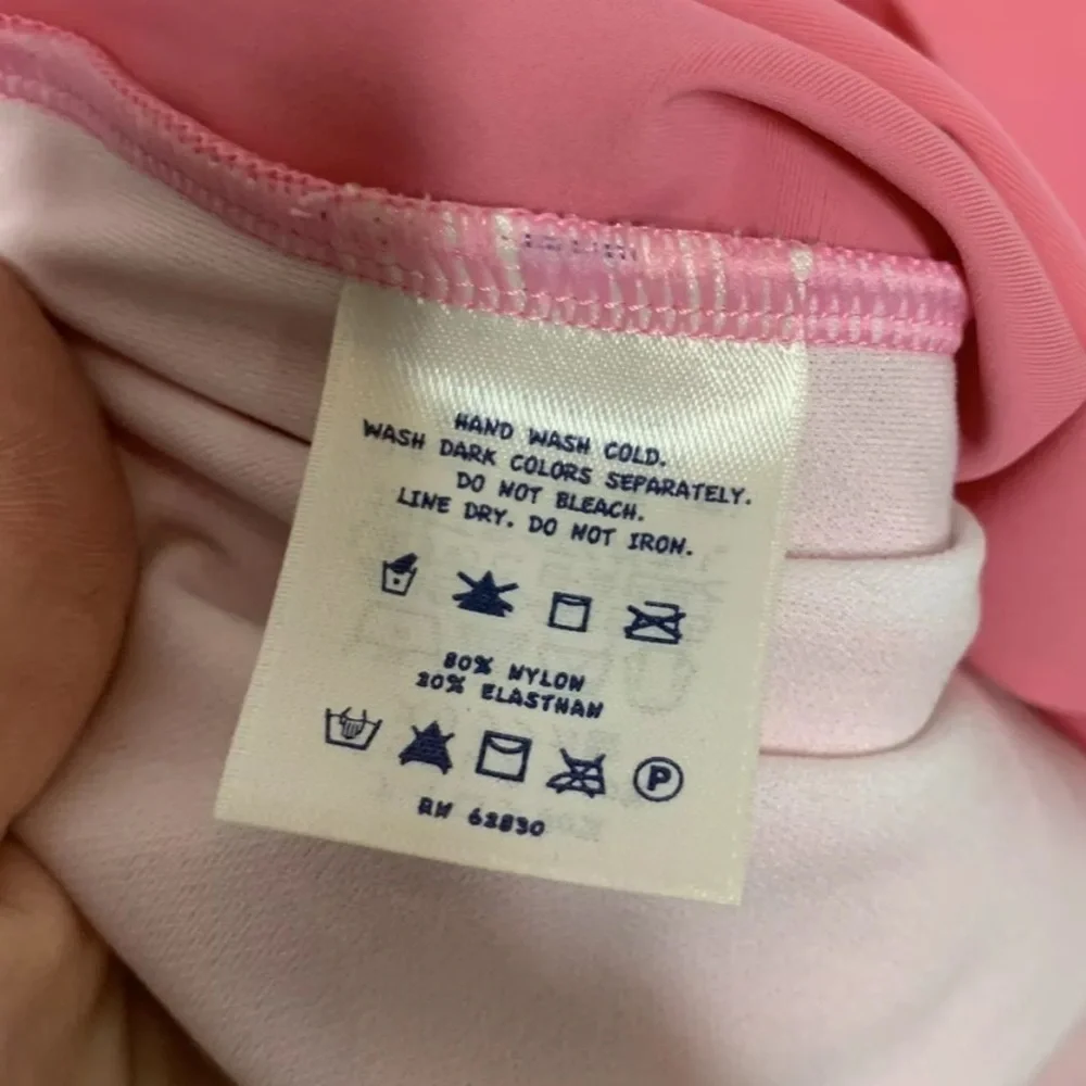 Lands End Girls Swim Shirt Size 10/12 Slim Pink